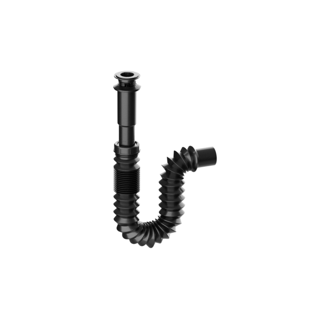 Céspol Flexible Tipo "P" Negro Para Lavabo